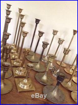 Lot 29 Vintage Tapered Brass Candlestick Candle Holders Wedding Graduated Patina