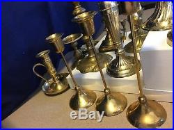 Lot of 19 Vintage Tall shor Brass Candle Holders Candlesticks Wedding Home Decor
