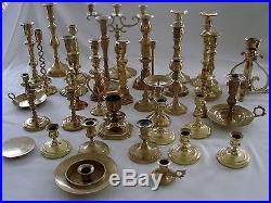 Lot of 37 Vintage Brass Candlestick Holders Candle Wedding Catering