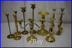 Lot of 40 Brass Candlesticks Holders Wedding Decor Candle Vintage Patina