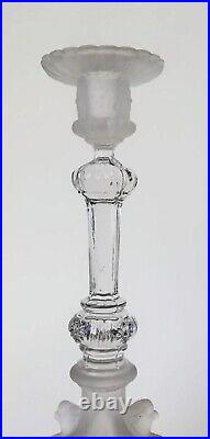 Luxury crystal candlesticks, Art Nouveau, Luxval 1935 vintage, Val Saint Lambert