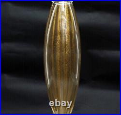 MCM Alberto Dona Murano Glass Candle Stick Holder Gold Fleck Vintage Italy