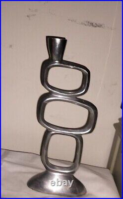 MCM Aluminum Modern Vintage Candlestick attributed to Matthew Hilton ONE 14.25