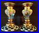 Mackenzie-Childs-CIRCUS-VTG-Glass-Courtly-Check-Candle-Stick-Holders-Pair-Set-2-01-ff