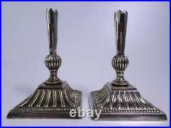 Mappin & Webb Triple Deposit Princes Plate W10848 Candlestick Holder Pair