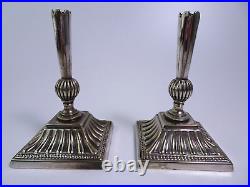 Mappin & Webb Triple Deposit Princes Plate W10848 Candlestick Holder Pair