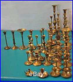 Mixed Lot of 47 Brass Vintage Candle stick Holders Weddings Decorative