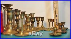 Mixed Lot of 47 Brass Vintage Candle stick Holders Weddings Decorative