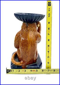 Monkey Bowl Ceramic Statue Candy Holder Vintage Figurine Decor Gift Idea