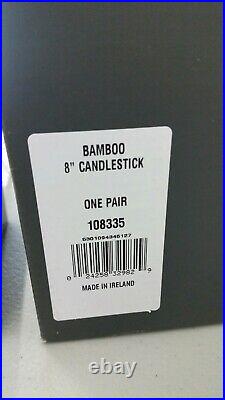 NIB Waterford Bamboo 8 Candlesticks withWood Platforms-Made in Ireland