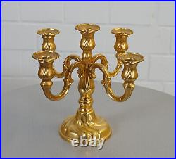 Noble BMF Candlesticks kerzenlkeuchter 5 Flame Gold Plated Vintage 60er 70er J