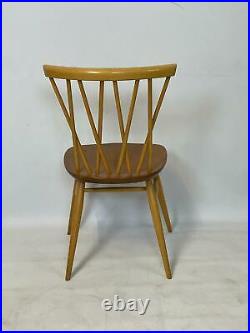 ONE Ercol Windsor 376 Candlestick Dining Chair 1960s Vintage Retro Blond Elm