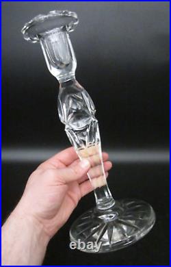 PAIR Antique Vintage BIG 12.5 Bohemian Czech Cut Crystal Glass Candlesticks