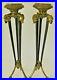 PAIR-Antique-Vtg-21-Ornate-Solid-Brass-Figural-RAM-S-HEAD-Candle-Stick-Holders-01-or