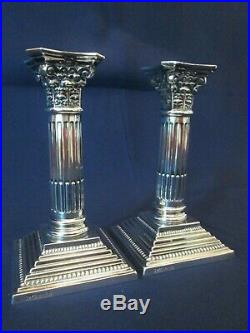 PAIR CANDLESTICKS! Vintage TIFFANY & Co STERLING 925 silver CORINTHIAN order EXC