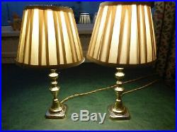PAIR OF VINTAGE BRASS CANDLESTICK LAMPS table lamp excellent condition