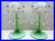 PAIR-Vintage-Fostoria-Green-Candlesticks-Candle-Holders-Bobeche-Prisms-8-1-2-01-ituv