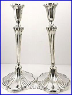 PAIR Vintage GM Co Silver Plated Candlestick Holders Art Deco Weighted