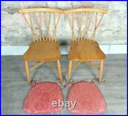 PAIR Vintage mid century 1960s ERCOL candlestick dining kitchen chairs model 376