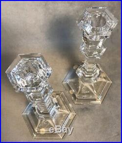 PV04258 Vintage Clear Baccarat Crystal VERSAILLES Candle Stick Pair- 8