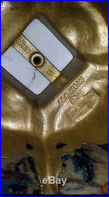 Pair (2) Vintage Brevettato Brass / Bronze Marble Candelabras Candlestick Italy