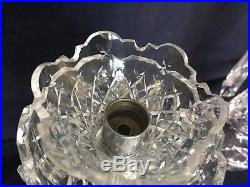 Pair (2) Waterford Crystal Candle Holder Bobeches & Prisms CandleSticks Vintage