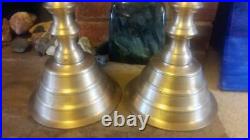 Pair 27 Tall Vintage Mid-Century Solid Brass Candlestick Fireplace Altar