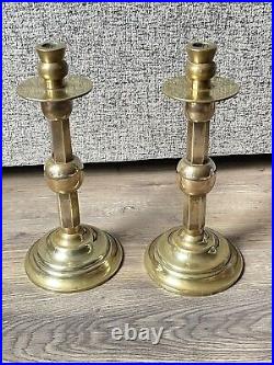 Pair Antique Vintage Brass Candlesticks Very Heavy 6KG Weight