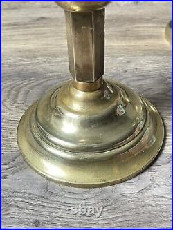 Pair Antique Vintage Brass Candlesticks Very Heavy 6KG Weight