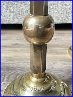 Pair Antique Vintage Brass Candlesticks Very Heavy 6KG Weight