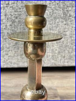 Pair Antique Vintage Brass Candlesticks Very Heavy 6KG Weight