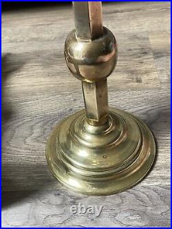 Pair Antique Vintage Brass Candlesticks Very Heavy 6KG Weight