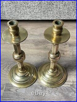 Pair Antique Vintage Brass Candlesticks Very Heavy 6KG Weight