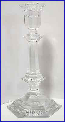 Pair BACCARAT Signed Clear Crystal Versailles Harcourt 8 Candlesticks Great