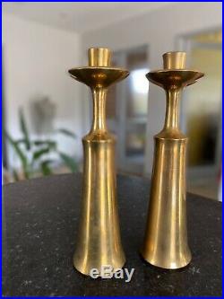 Pair Brass Candlesticks Dansk Designs Jens Quistgaard Vintage 1950s Modernist