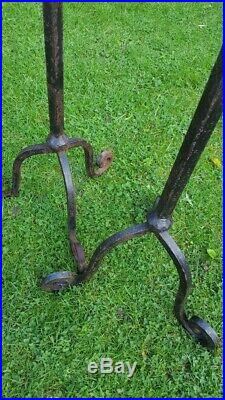 Pair Candlesticks Forged Candle Holder Blacksmith Made