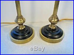 Pair FREDERICK COOPER Brass Buffet Table LAMPS Candlestick style vintage