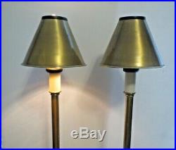Pair FREDERICK COOPER Brass Buffet Table LAMPS Candlestick style vintage