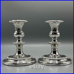 Pair Harrods Vintage Silver Plated Candlesticks Candle Holders English on Copper