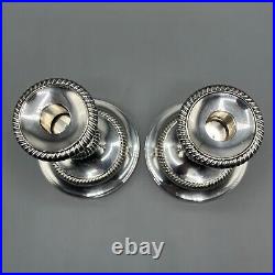 Pair Harrods Vintage Silver Plated Candlesticks Candle Holders English on Copper