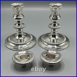 Pair Harrods Vintage Silver Plated Candlesticks Candle Holders English on Copper