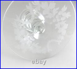 Pair Hawkes Crystal Candlesticks Vintage Etched Flowers, Round, Elegant 4 Nice
