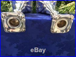 Pair Large Vintage German Solid Sterling Silver Candle Sticks / Candle Holders