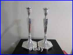 Pair Large Vintage Solid Sterling Silver Candlesticks, 787 Grams 25.30 Troy Oz