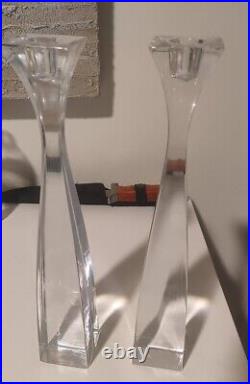 Pair Of 12 Crystal Candlestick By Name Vintage