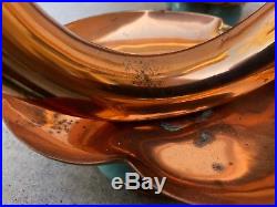 Pair Of Copper Vintage Double Candlestick Holders Signed Royal Hickman