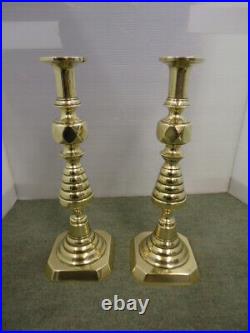 Pair Of Extra Large Vintage Brass Candle Sticks