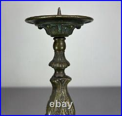 Pair Of French Brass Vintage Candelabra Candlestick Candleholder (lot 5147)