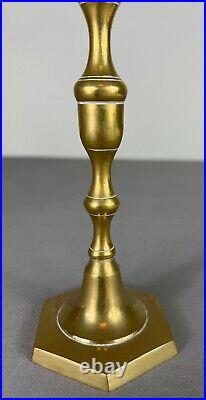Pair Of French Vintage Brass Candle Holders Candelabra Candlestick (lot 5063)