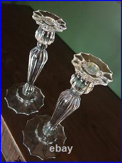 Pair Of Heavy Vintage Crystal Candlesticks